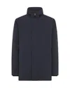 Peuterey Long-sleeved Stand-collar Cotton Coat In Black