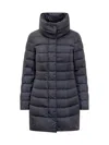 Peuterey Black Down Jacket With High Collar In Blue