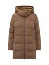 Peuterey Black Down Jacket With High Collar In Brown