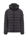 Peuterey Quilted Black Puffer Jacket With Hooded Design In Gray