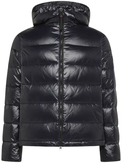 Peuterey Logo Patch Zip-up Down Jacket In Blue