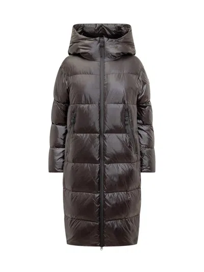 Peuterey Long Down Jacket Selectric Lks 01 In Brown