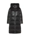 Peuterey Long Padded Jacket With Glossy Finish In Black