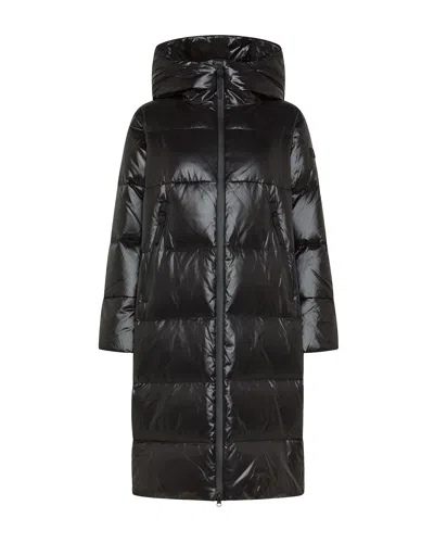 Peuterey Seletric Lks Grs Quilted Hooded Coat In Black