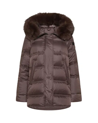 Peuterey Piumino Takan Mqn 04 Fur Chicory Coffee In Brown