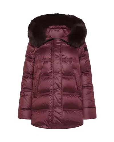 Peuterey Piumino Takan Mqn 04 Fur Rosso Prugna In Burgundy