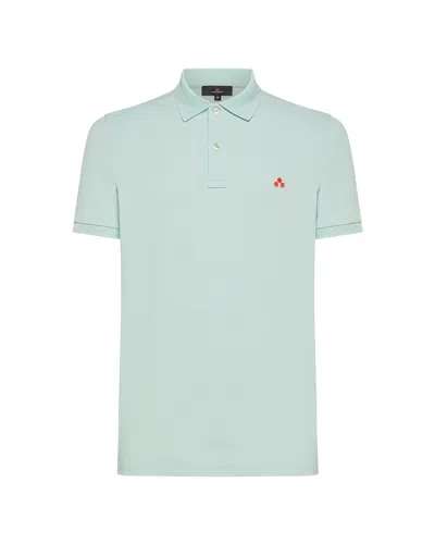 PEUTEREY LIGHT BLUE STRETCH NYLON PIQUÉ POLO SHIRT