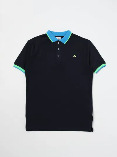 Peuterey Kids' Embroidered-motif Polo Shirt In Blue