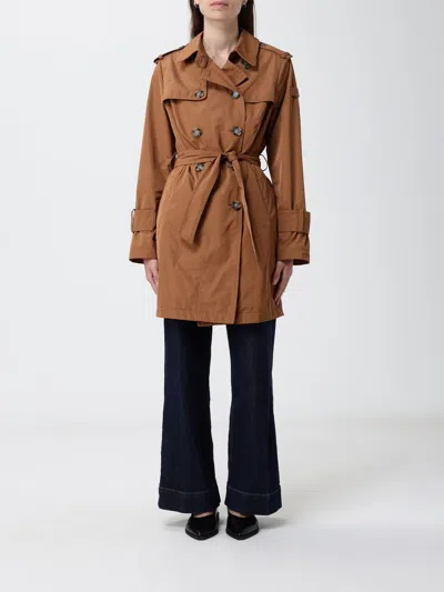Peuterey Polyester Double Breasted Trench Coat In Brown
