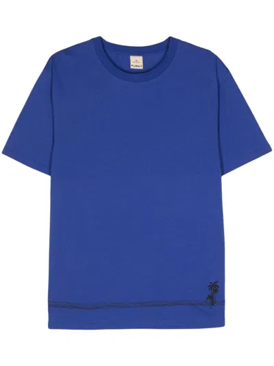 Peuterey Printed Cotton T-shirt In Blue