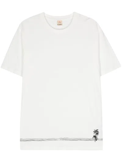 Peuterey Lapoint Palm Reg Cotton T-shirt In White