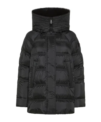 PEUTEREY PUFFER JACKET WITH FUR TRIM