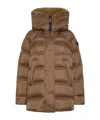 Peuterey Puffer Jacket With Fur Trim In Brown