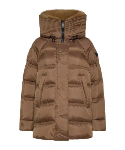 PEUTEREY PUFFER JACKET WITH FUR TRIM
