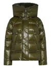 Peuterey Puffer-style Quilted Coat With High Collar And Cropped Fit In Green