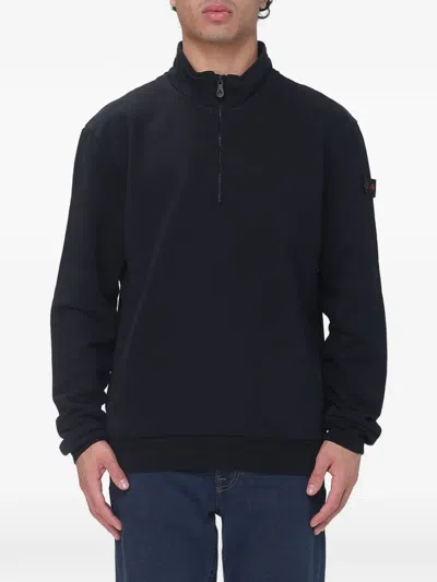 Peuterey Quarter-zip Logo-patch Sweatshirt In Black