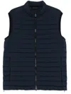 Peuterey Quilted Blue Jacket With High Collar In Blue