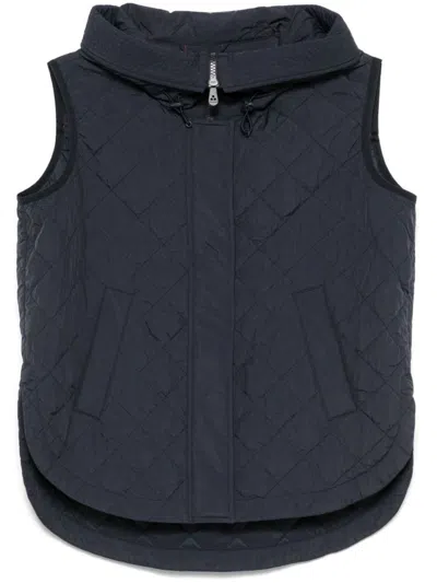 Peuterey Quilted Blue Jacket With High Collar