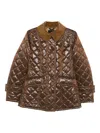 Peuterey Quilted Corduroy-collar Jacket In Brown
