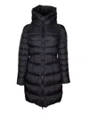 Peuterey Funnel-neck Padded Mid-length Coat In Black