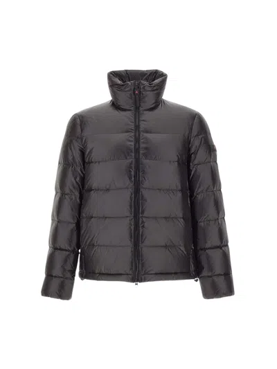 Peuterey Quilted Down Jacket With High Collar And Cropped Fit In Gray