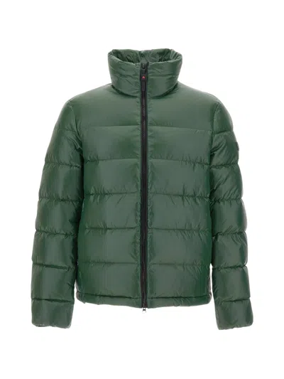 Peuterey Quilted Down Jacket With High Collar And Cropped Silhouette In Green