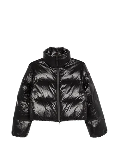 Peuterey Quilted Glossy Down Jacket In Black