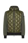 Peuterey Two-material Bomber Jacket With Geometric Quilting