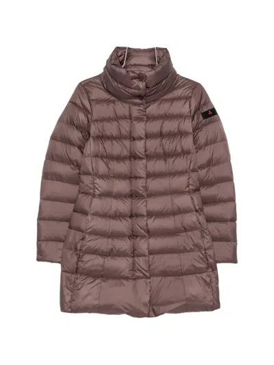Peuterey Quilted High-neck Coat In Brown