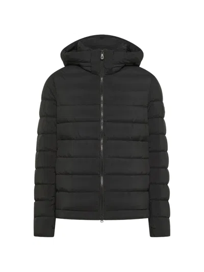 Peuterey Quilted Hooded Coat In Black