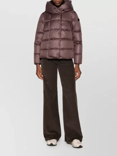 Peuterey Quilted Hooded Down Coat In Brown