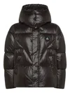 Peuterey Giubbino Puffer Lucido Con Cappuccio Nero In Black