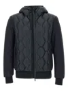 Peuterey Quilted Hooded Jacket In Blue