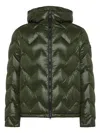 Peuterey Short Lightweight Puffer Jacket With Chevron Quilting In Green