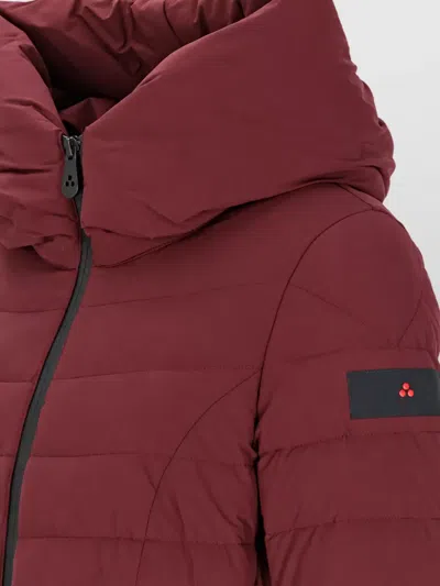 Peuterey Quilted Hooded Puffer Jacket In Burgundy