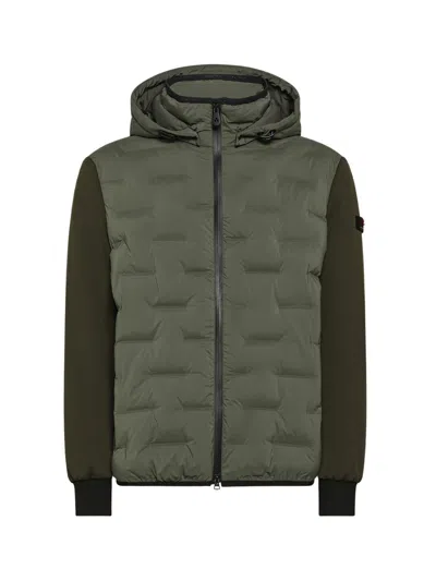 Peuterey Quilted Jacket With Hood In Green