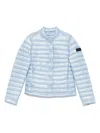 Peuterey Quilted Silver Jacket With Stand-up Collar