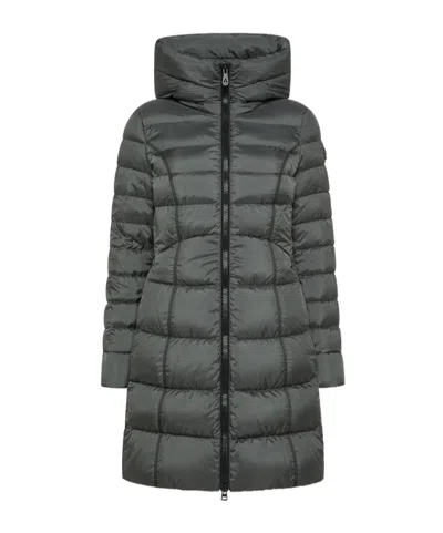 Peuterey Recycled Polyester Long Down Jacket In Gray