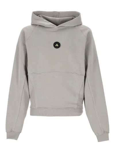 Peuterey Refined Neutral Sweater With Ribbed Details In Gray