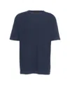 Peuterey Relaxed Fit Terry T-shirt With Ribbed Collar In Black
