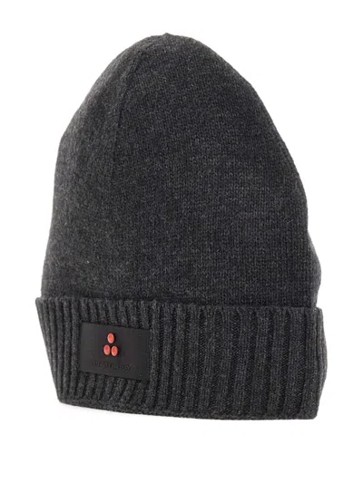 Peuterey Ribbed-cuff Beanie In Gray