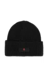 Peuterey Midnight Blue Nylon Blend Beanie Hat In Black