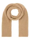 Peuterey Ribbed-knit Scarf In Brown