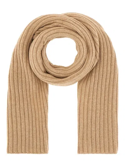 Peuterey Ribbed-knit Scarf In Brown