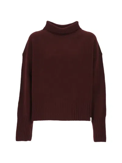 Peuterey Ribbed-knit Roll-neck Sweater In Burgundy