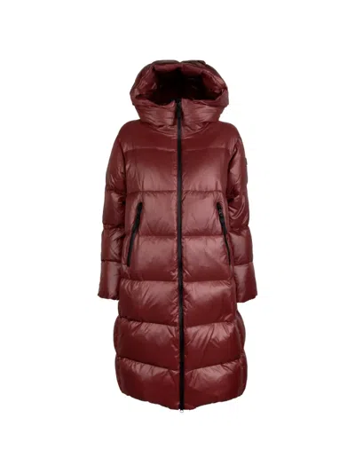 Peuterey Selectric Lks Grs 02 Quilted Hooded Coat In Red