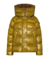 Peuterey Shiny Nylon Ripstop Down Jacket In Gold