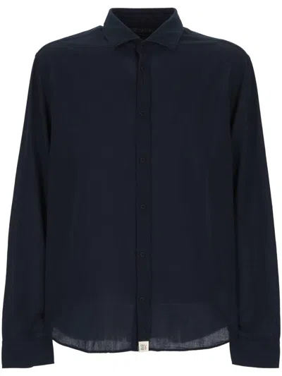 Peuterey Long-sleeve Cotton Shirt In Blue