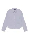 Peuterey White And Blue Shirt With Vertical Stripe Pattern In White