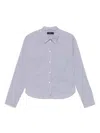 Peuterey White And Blue Shirt With Vertical Stripe Pattern In White